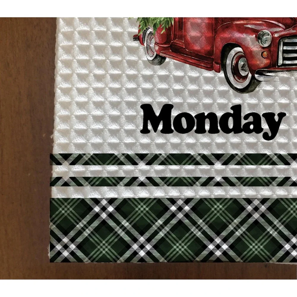 Christmas Days of the week Kitchen towel set, Dish Towels, Set of‎ 7